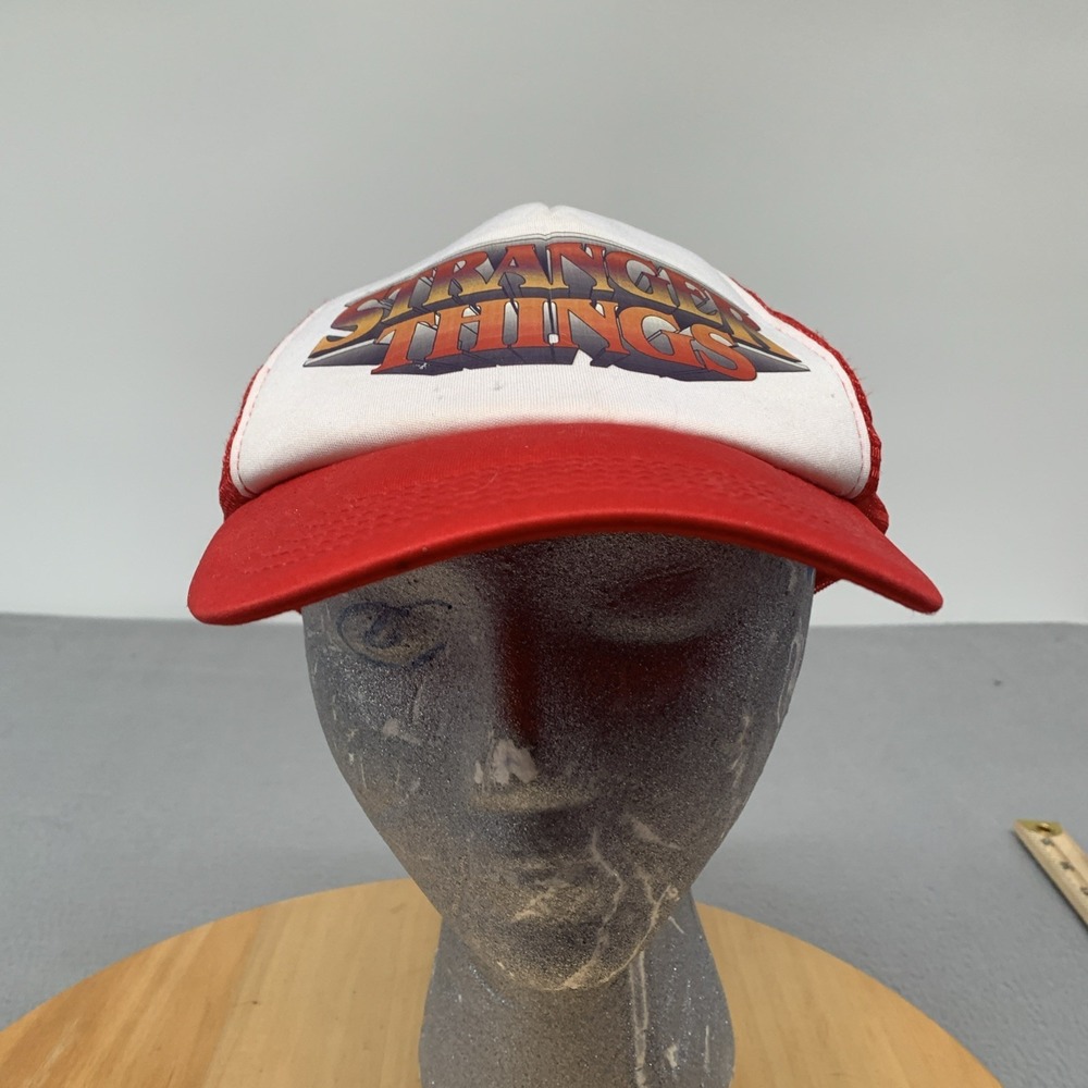 Netflix Stranger Things Trucker Hat Cap Red White Mesh‎ Snapback Retro 80s Logo